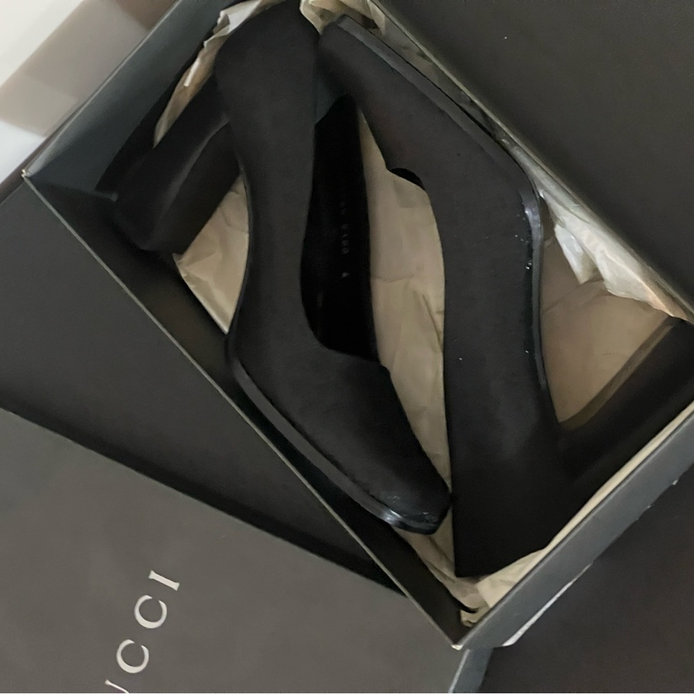 NEW Gucci Women's Classic Black Pattern Block Heels